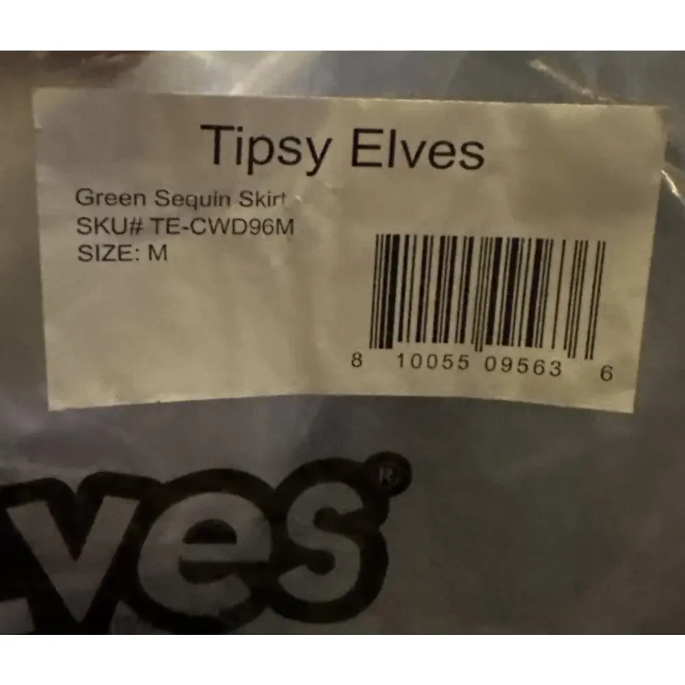 Tipsy Elves Skirt Size M Evening Essentials Party Green Sequined Straight Short